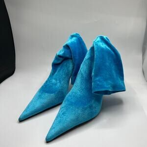 Balenciaga knife booties azure blue